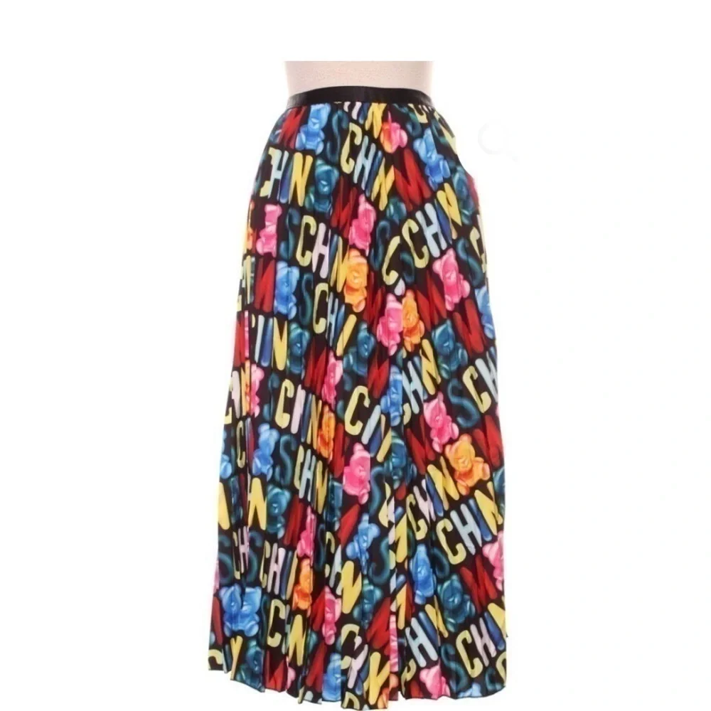 Pleated midi skirt. Gummy bear colorful print NWOT